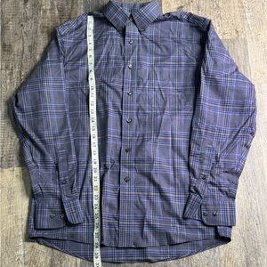 Jos. A. Bank Men’s Medium Navy and Black Checkered Plaid Dress Shirt